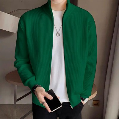 Men's Rib jacket (Full Zipper) Green