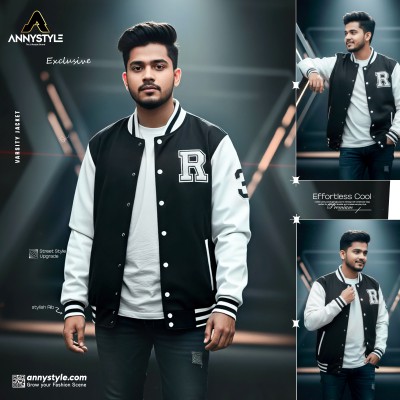 Men's Premium Varsity Jacket Black