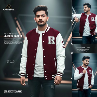 Men's Premium Varsity Jacket Maroon