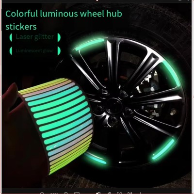 Car & Bike Wheel Rim Reflective Stickers । Safe Night Driving Visibility Strips