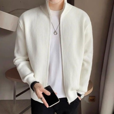 Men's Rib jacket (Full Zipper) Off White